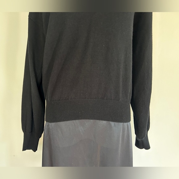 ANN TAYLOR Layered Look Sweater Lace Trim Black Romantic Coquette Academia Sz S - Picture 5 of 10